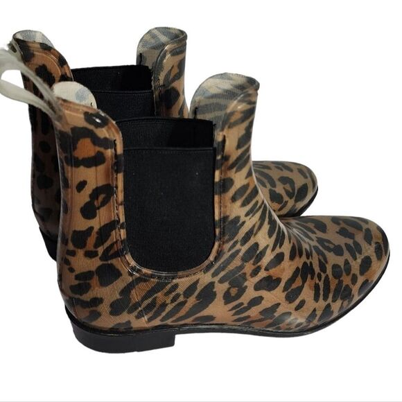 Aldo Acimovic Chelsea Waterproof Leopard Print Ankle Rain Boot Size 8 - Picture 5 of 8